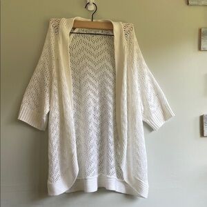 Elegant White Open-Front Sweater